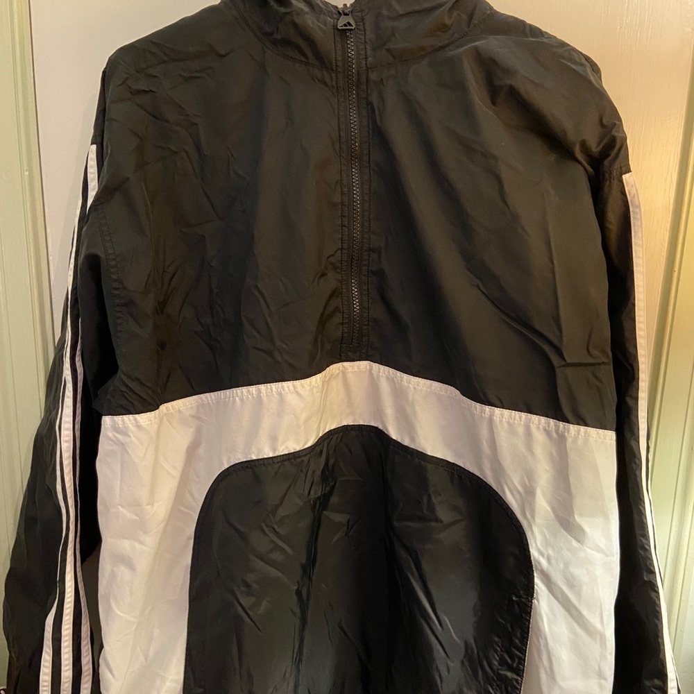Women’s Adidas Half Zip Windbreaker Black Size L